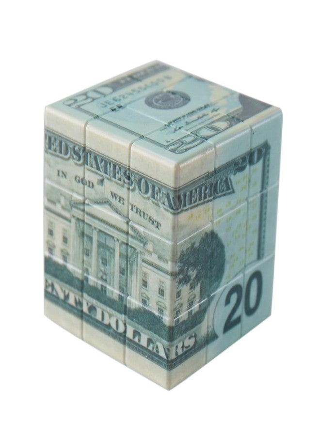 Kugoa Speed Cube 3x3 Ten-Dollar Notes/Bill Back Pattern Magic Cube Puzzle,IQ Games Puzzles Relief Effect Adult Toys,5.6cm/2.2" (20 Dollars) - Image 4